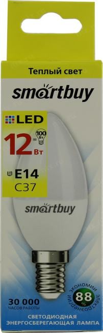 Smartbuy <SBL-C37-12-30K-E14> (E14, 960 люмен, 3000К,  12Вт,  220-240В)