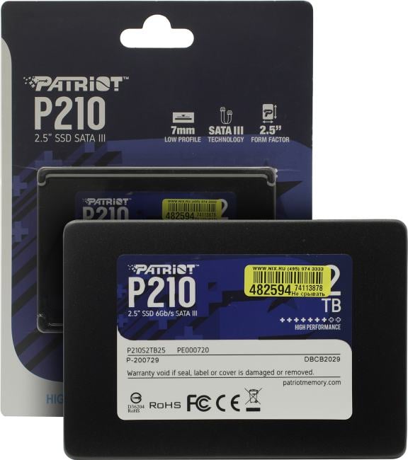 SSD 2 Tb SATA 6Gb/s  Patriot  P210  <P210S2TB25> 2.5"
