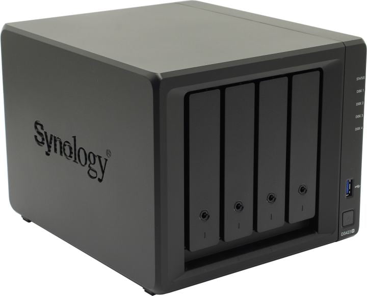 Система хранения данных Synology QC 2,0GhzCPU/2GB(6)/RAID0,1,10,5,6/upto 4HP HDD SATA(3.5', 2.5')/2xM.2/2xUSB3.2/1xGbE/1x2.5GbE/iSCSI/1xPS/1YW repl DS423+