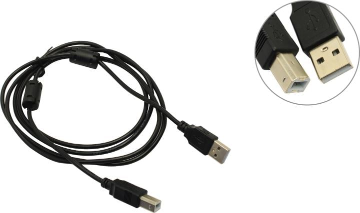 Exegate <EX138946RUS> Кабель USB 2.0 A-->B  1.8м 2 фильтра