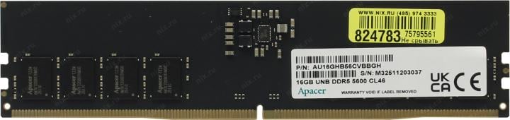Apacer <AU16GHB56CVBBGH/FL.16G2C.PKH> DDR5 DIMM  16Gb <PC5-44800> CL40