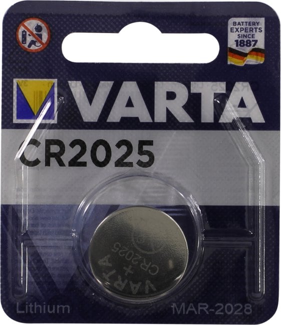 Батарея Varta CR2025, Lithium, 3V, 5 шт
