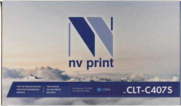 Картридж NV-Print аналог CLT-C407S Cyan для  Samsung CLP-325, CLX-3185