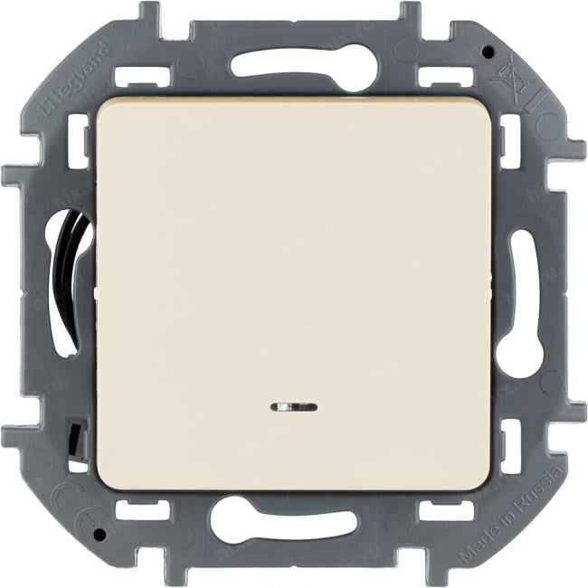 Legrand 673611 Выключатель одноклавишный с подсветкой/индикацией INSPIRIA 10 AX 250 В~  слоновая кость (673611)