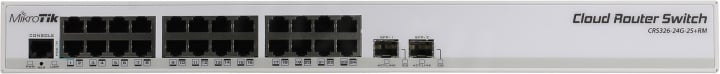 MikroTik <CRS326-24G-2S+RM> Cloud Router Switch (24UTP/WAN  1000Mbps + 2SFP+)