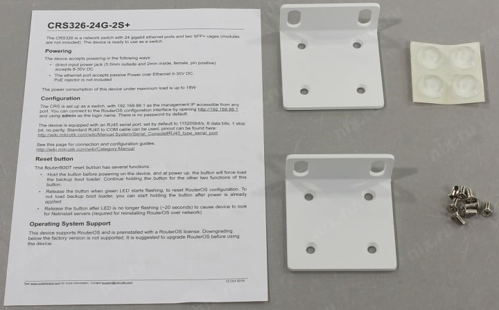 MikroTik <CRS326-24G-2S+RM> Cloud Router Switch (24UTP/WAN  1000Mbps + 2SFP+)