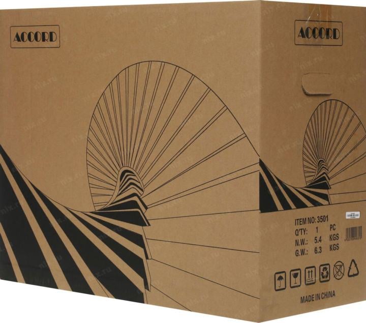 ACC-3501 Корпус Accord 3501 черный без БП ATX 2xUSB2.0 1xUSB3.0 1xUSB3.1  audio bott PSU