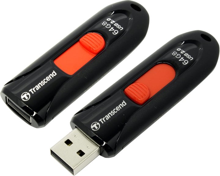 USB накопитель Transcend - JetFlash 590, USB Type A (USB 2.0), 64 ГБ, цвет чёрный, TS64GJF590K