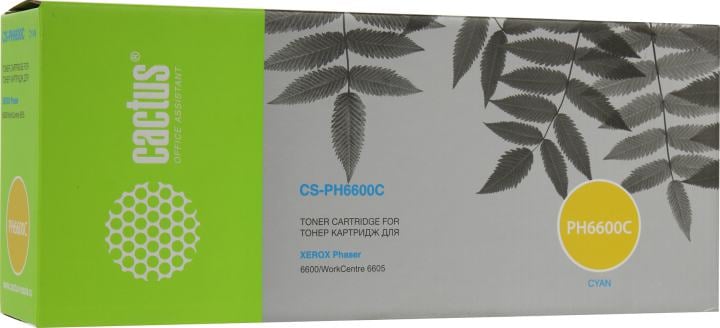Тонер-картридж CACTUS - Phaser 6600/WC6605, Лазерный, Голубой, 6000стр, аналог Xerox 106R02233, CS-PH6600C