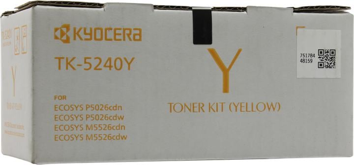 Картридж KYOCERA TK-5240Y, желтый, 3000 стр., для P5026cdn/cdw/M5526cdn/cdw