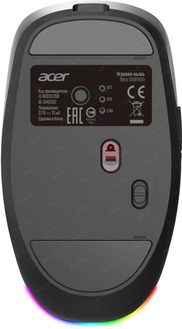 Acer Wireless Optical Mouse OMR400  <ZL.MCECC.05B>  (RTL)  USB/BT 6btn+Roll