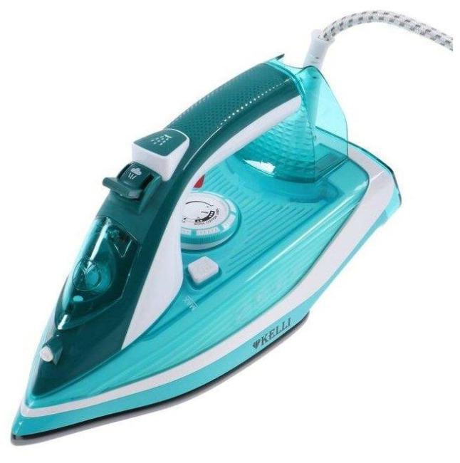 Утюг Kelli KL-1637 голубой, 2600 Вт, 25 г/мин, 200 мл