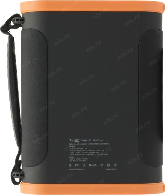 Внешний аккумулятор TopON TOP-X100 <102705> (2xUSB, USB-C, 2 авторозетки, 96000mAh,  180W,  LiFePO4)