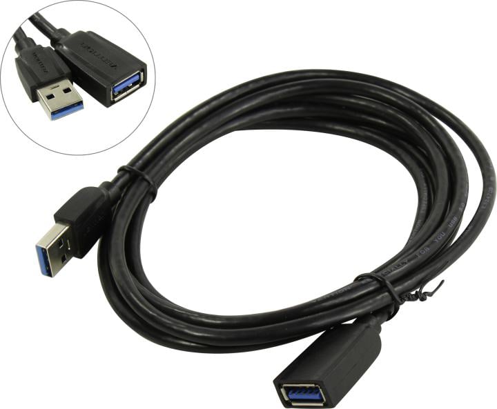 Кабель Vention VAS-A45-B200, USB 3.0 A→A, 2м