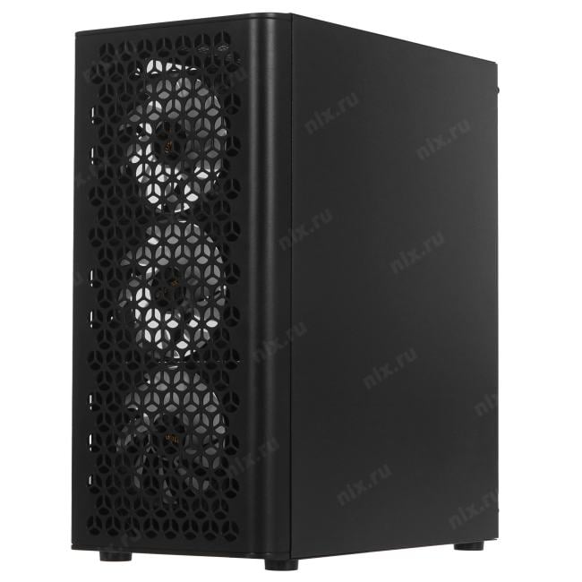 EX296077RUS Miditower ExeGate EVO-9202-EVO800 (ATX, БП EVO800RGB с вент. 12 см, с окном,  1*USB+1*USB3.0, аудио, черный,