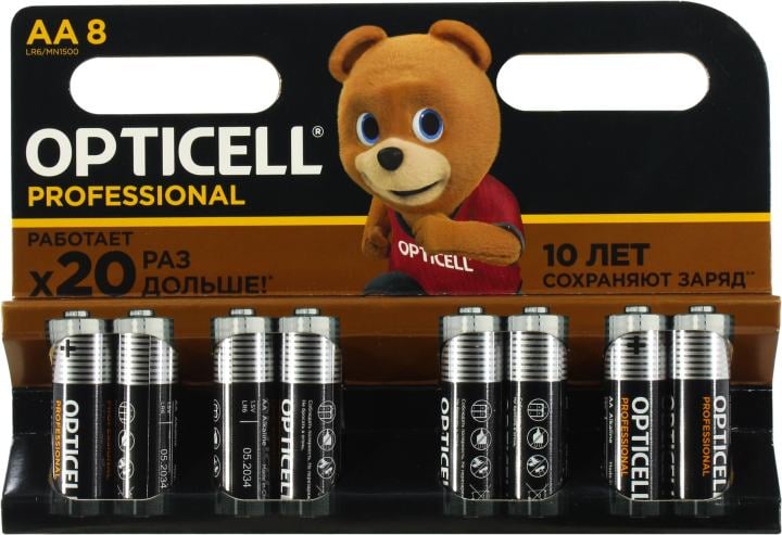 Батарейка OPTICELL MN2400-8, AAA, 1.5В, щелочная, уп. 8 шт