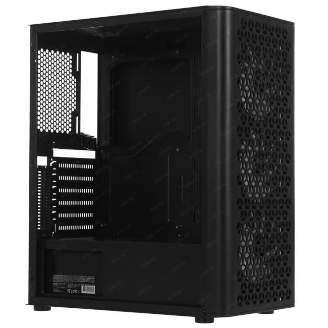 EX296077RUS Miditower ExeGate EVO-9202-EVO800 (ATX, БП EVO800RGB с вент. 12 см, с окном,  1*USB+1*USB3.0, аудио, черный,