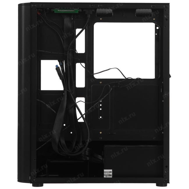 EX296077RUS Miditower ExeGate EVO-9202-EVO800 (ATX, БП EVO800RGB с вент. 12 см, с окном,  1*USB+1*USB3.0, аудио, черный,