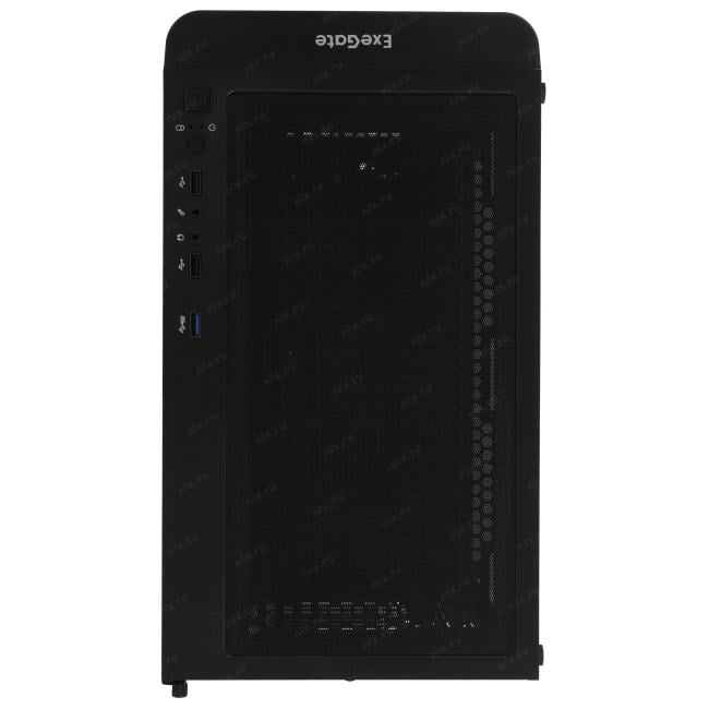 EX296077RUS Miditower ExeGate EVO-9202-EVO800 (ATX, БП EVO800RGB с вент. 12 см, с окном,  1*USB+1*USB3.0, аудио, черный,