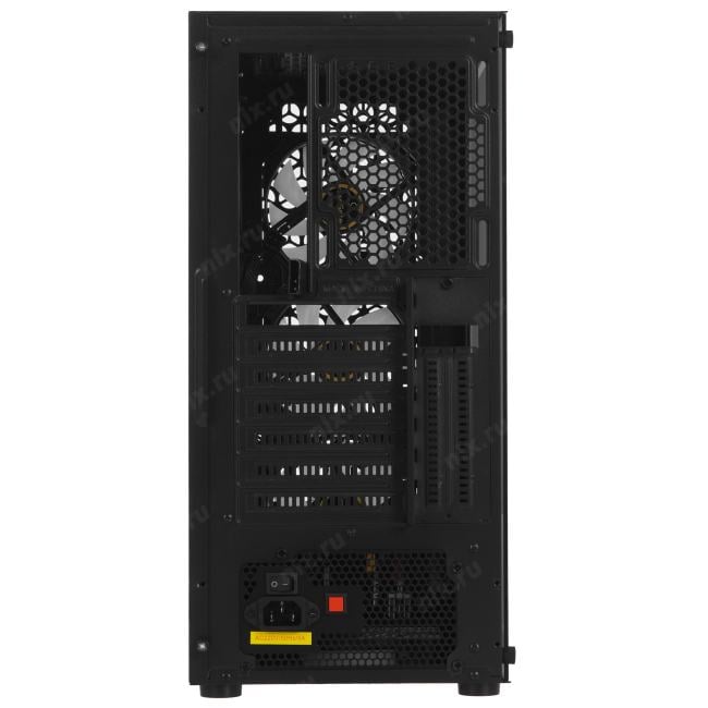 EX296077RUS Miditower ExeGate EVO-9202-EVO800 (ATX, БП EVO800RGB с вент. 12 см, с окном,  1*USB+1*USB3.0, аудио, черный,