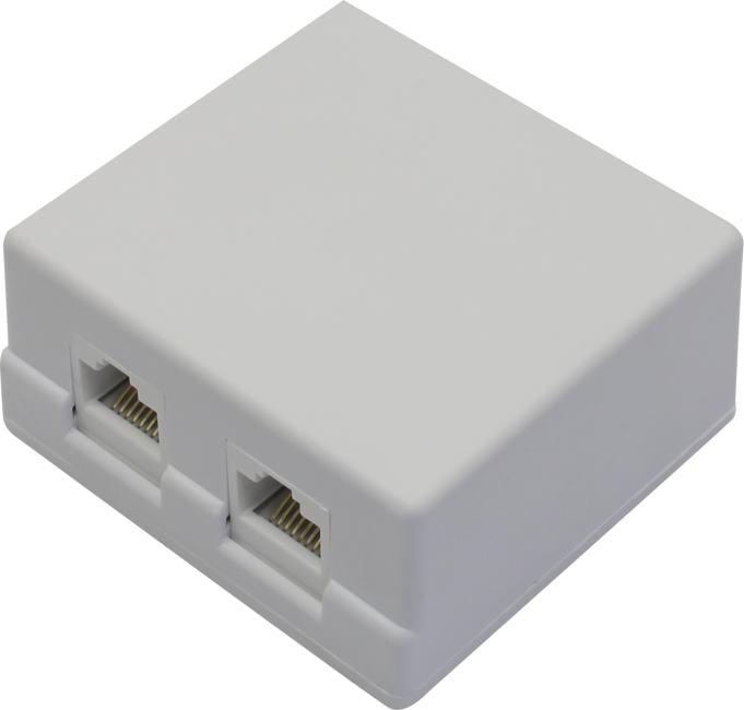 Розетка 5bites LY-SB02-A, внешняя, RJ-45, 2 порта, кат.5e