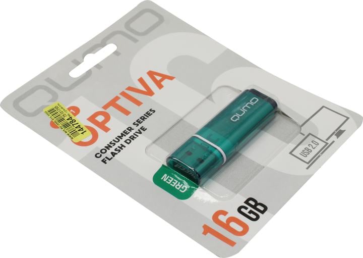 Флеш накопитель 16Gb USB 2.0 QUMO Optiva OFD-01, зеленый (QM16GUD-OP1 GREEN)