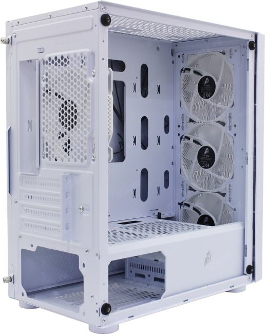 Компьютерный корпус 1STPLAYER FIREBASE X3-M White / mATX, TG / 4x120mm LED fans inc. / X3-M-WH-4F1-W