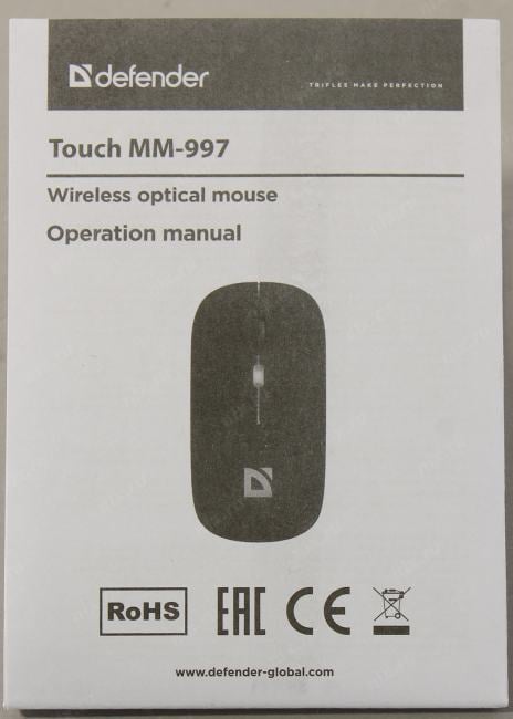 Defender Touch Wireless Optical Mouse <MM-997> (RTL)  BT/USB 4btn+Roll <52997>