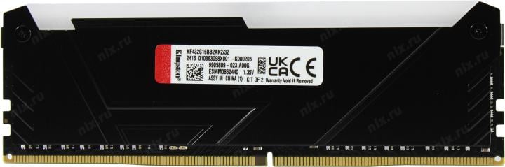 Kingston Fury RGB <KF432C16BB2AK2/32> DDR4 DIMM 32Gb KIT  2*16Gb<PC4-25600>  CL16