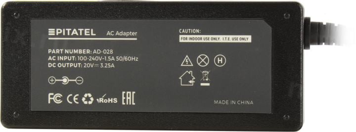 Pitatel <AD-028> блок питания для ноутбуков IBM (20V, 3.25A,  45N0330,  002.01050)