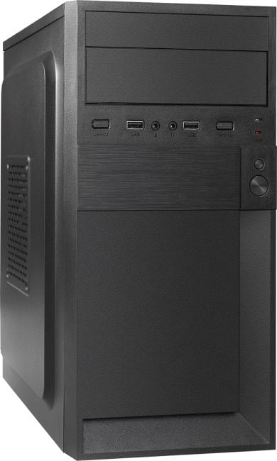 EX299177RUS Корпус Minitower ExeGate BAA-105-01-UNS500 (mATX,БП UNS500  с вент. 12см,2*USB,аудио,черный)