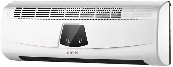 Тепловентилятор настенный OASIS NTD-20 (B) 1000/2000 Вт, таймер на 24 часа, ПДУ, дисплей,холодный обдув,Керамический нагревательный элемент