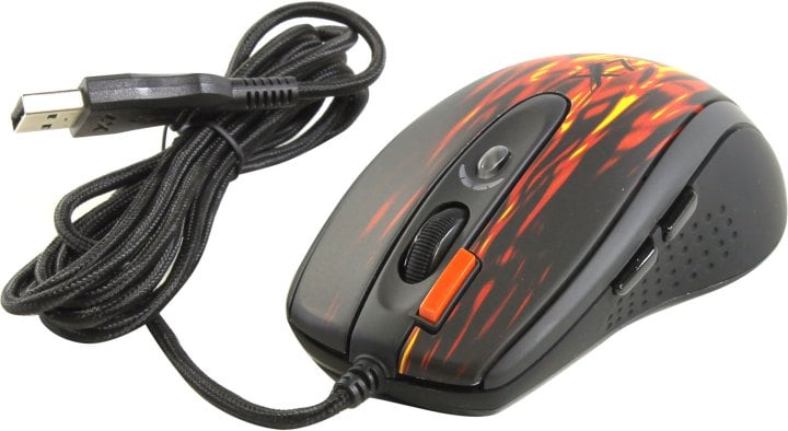 A4Tech Game Laser Mouse <XL-750BK-Fiery Red> (3600dpi) (RTL)  USB  7btn+Roll