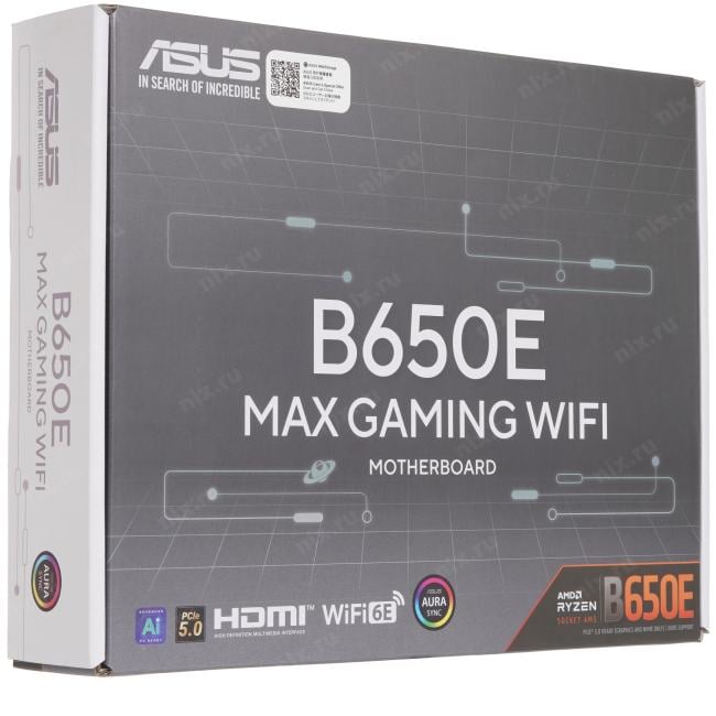 ASUS B650E MAX GAMING WIFI (RTL) AM5 <B650> 4xPCI-E HDMI+DP  2.5GbLAN+WiFi+BT  SATA  ATX 4DDR5