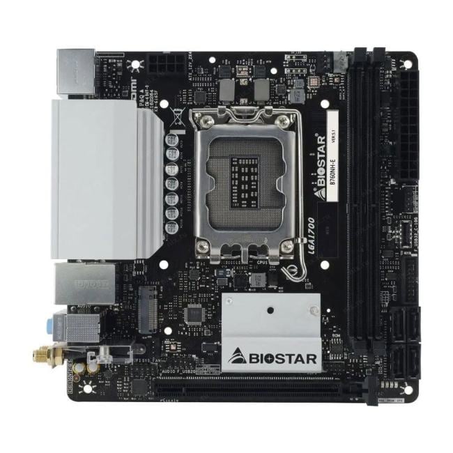 Материнская плата Biostar B760NH-E Soc-1700 Intel B760 2xDDR5 mini-ITX  AC`97  8ch(7.1)  2.5Gg RAID+HDMI+DP