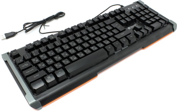 <077100> Клавиатура проводная Oklick 717G LED DEATH GAMER Rainbow Led черный [476395]