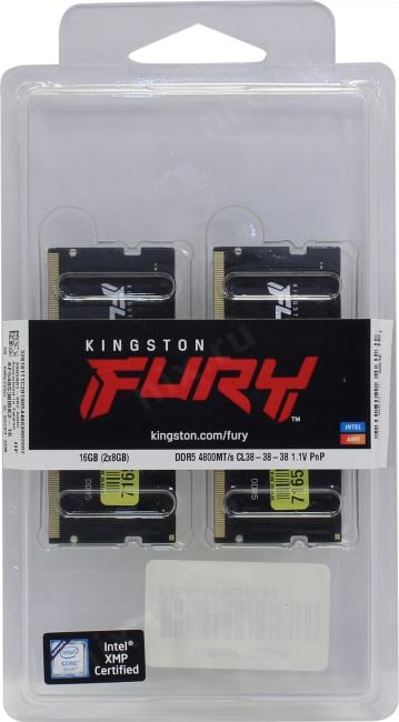 Kingston FURY Impact <KF548S38IBK2-16> DDR5 SODIMM 16Gb KIT 2*8Gb  <PC5-44800>  CL38  (for NoteBook)