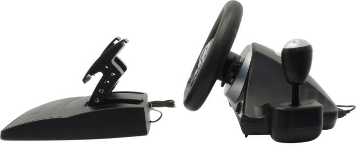 Игровой руль Dialog GW-235VR GranTourismo- вибро, 2педали+рычаг, PC USB/PS4&3/XB1&360/Android/Switch