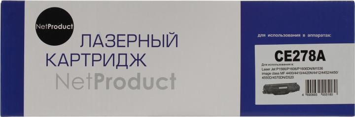 Картридж NetProduct CE278A NetProduct для HP LJ Pro P1566/P1606dn/M1536dnf Black c чипом