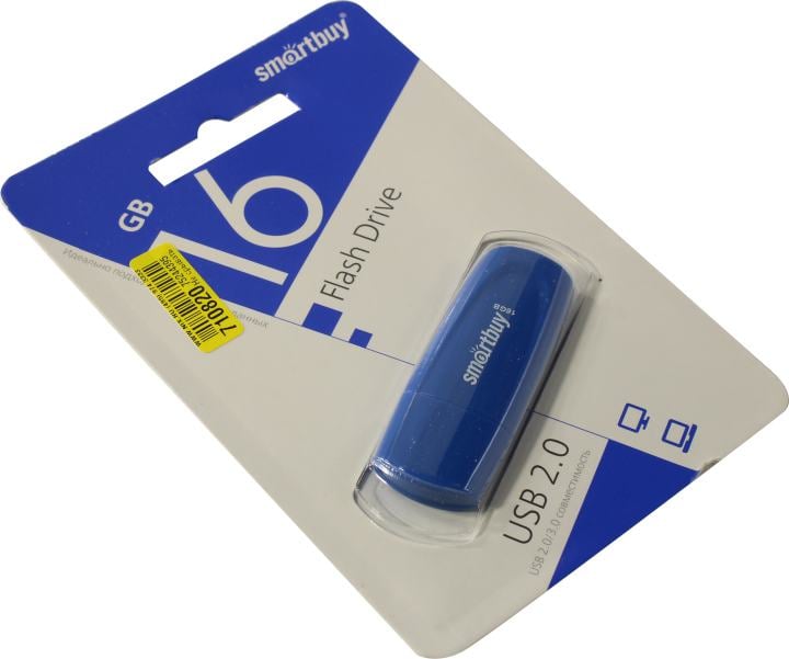 Флешка USB Smartbuy Scout Blue (SB016Gb2SCB), 16Gb, USB 2.0, R/W 15/12, синий