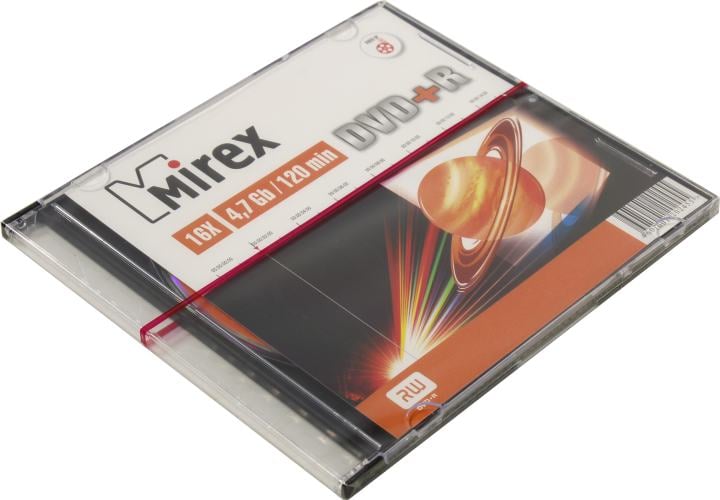 Диск DVD+R Mirex 202455, 4.7GB, 16x, Slim Case