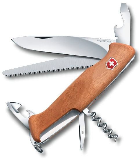 Нож перочинный Victorinox RangerWood 55 (0.9561.63) 130мм 10функций  дерево  карт.коробка