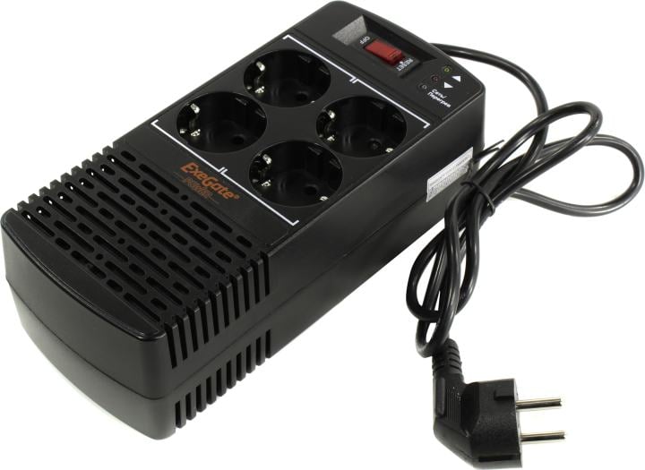 Стабилизатор Exegate Power AD5000-800 <EP285938RUS> (вх.150-280V, вых.220V±10%,  800VA,  4  розетки Euro)