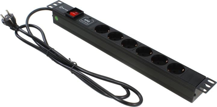 Блок розеток 5Bites PDU619A-06, 6 розеток, 1U, 19"