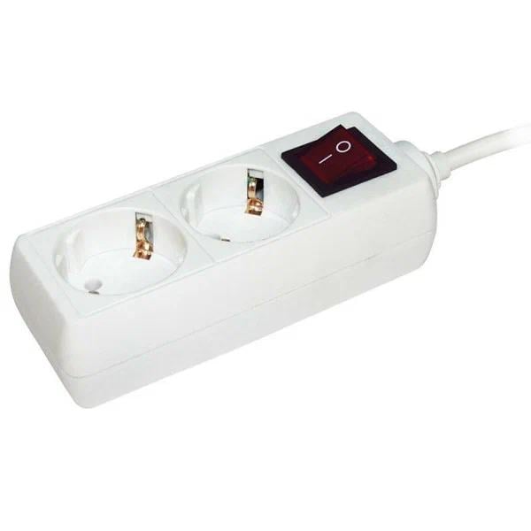 Удлинитель IEK WYP10-16-02-05-ZK-N 2х5м с заземл. 16А IP20 У02К 2P+PE 250В  3х1 с выкл.