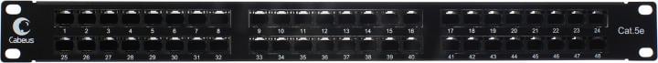 Patch Panel 19" 1U UTP 48 port кат.5e Cabeus <PLHD-48-Cat.5e-Dual> разъём KRONE&110  (dual IDC) <7487c>