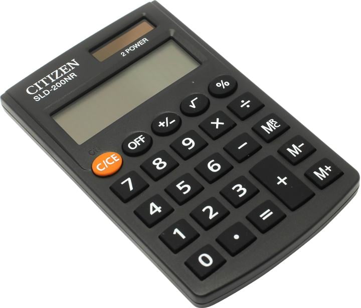Калькулятор Citizen SLD-200NR, 8 разрядов, карманный, двойное питание