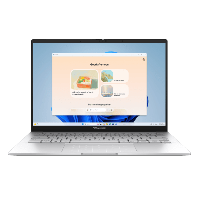 Ноутбук ASUS Zenbook 14 UX3405CA-PP642, 14" (2880x1800) OLED 120 Гц/Intel Core Ultra 9 285H/32 ГБ DDR5/512 ГБ SSD/Intel Arc Graphics/Без системы, Серебристый (90NB14W2-M00Y50)