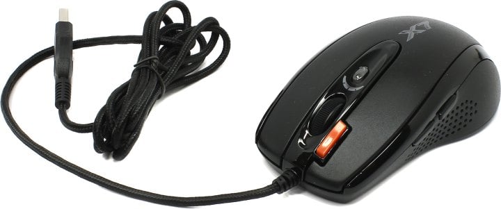A4Tech 3xFire Game Optical Mouse  <X7-718BK-Black>  (RTL)  USB 7btn+Roll