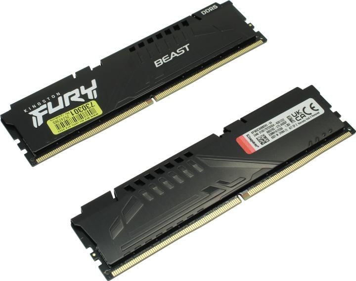 Kingston Fury Beast <KF560C36BBEK2-64> DDR5 DIMM 64Gb KIT  2*32Gb <PC5-48000> CL36